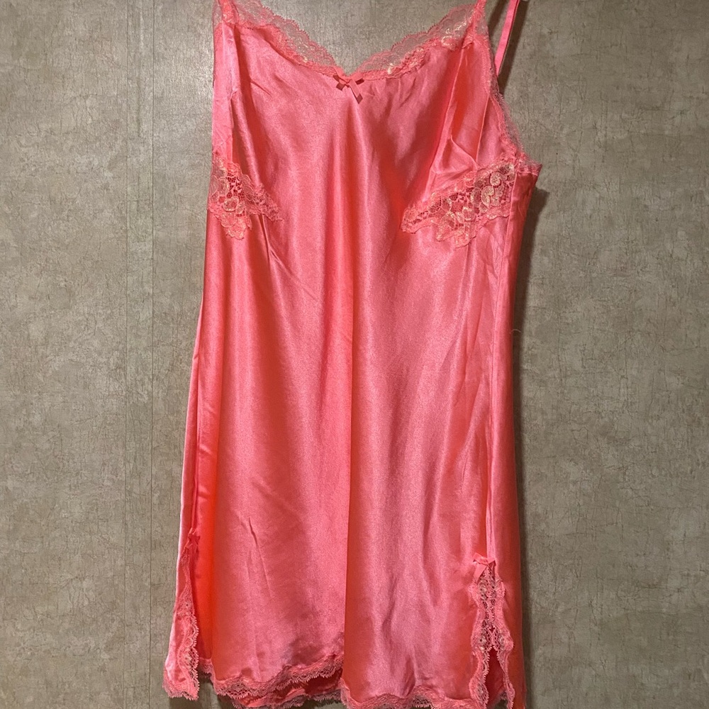 Victoria's Secret Coral Lace Trim Chemise